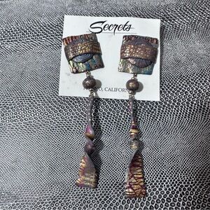 Vintage handmade clay earrings